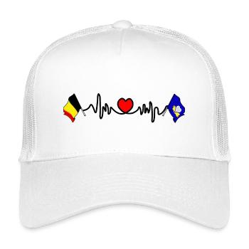 Cardio heart Flag Belgium, Brussels - Kids’ Trucker Cap - white - Front