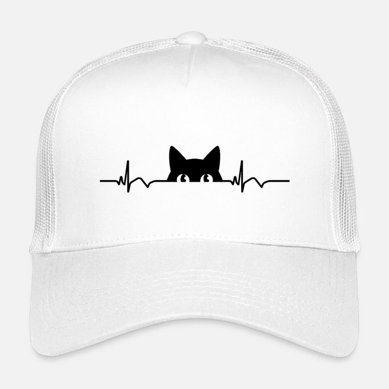 Katze EKG Herzfrequenz Herzschlag Kinder Trucker-Cap
