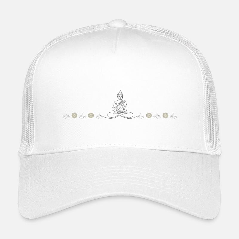 Zen Buddha silhouette on black Kids’ Trucker Cap