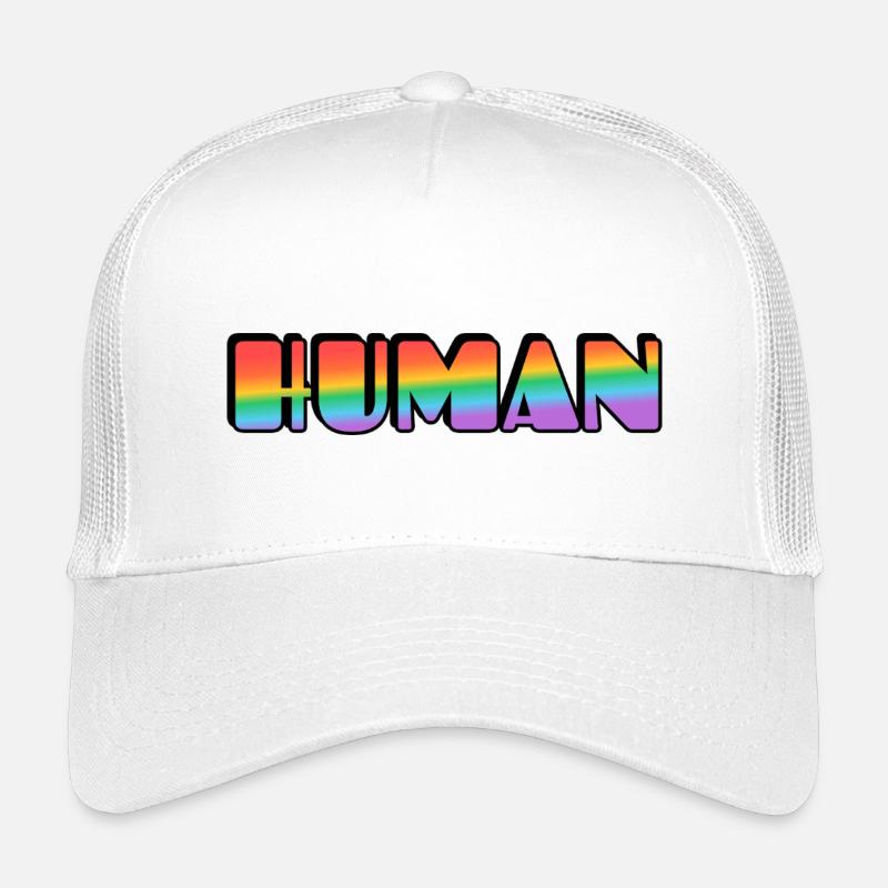 Rainbow Human Typografie - Kinder Trucker-Cap - Weiß