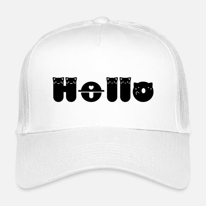 Hallo Katze - Kinder Trucker-Cap - Weiß