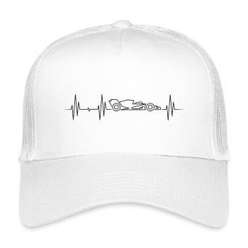 Formule Racing Heartbeat Lines Voitures de course Pulse - Casquette trucker enfant - blanc - Devant