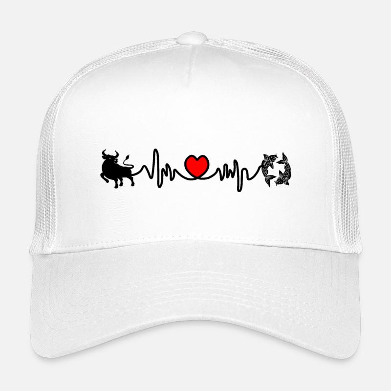 Herzfrequenz Cardio Stier Fische Kinder Trucker-Cap