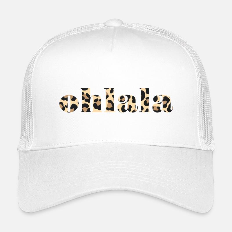 Olala Leoparden Muster Schrift - Kinder Trucker-Cap - Weiß