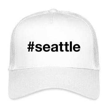 SEATTLE Hashtag Grunge - Kids’ Trucker Cap - white - Front