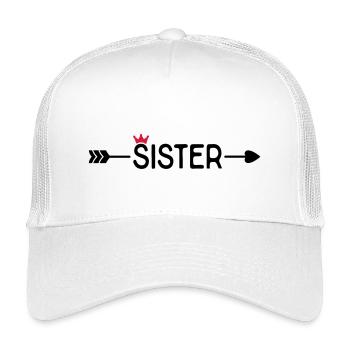 Schwester - Kinder Trucker-Cap - Weiß - Vorne