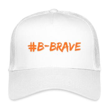 #B-Brave-Druck - Kinder Trucker-Cap - Weiß - Vorne