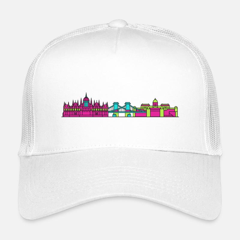 Silhouette de la ville de Budapest Parlement Art moderne Casquette trucker enfant
