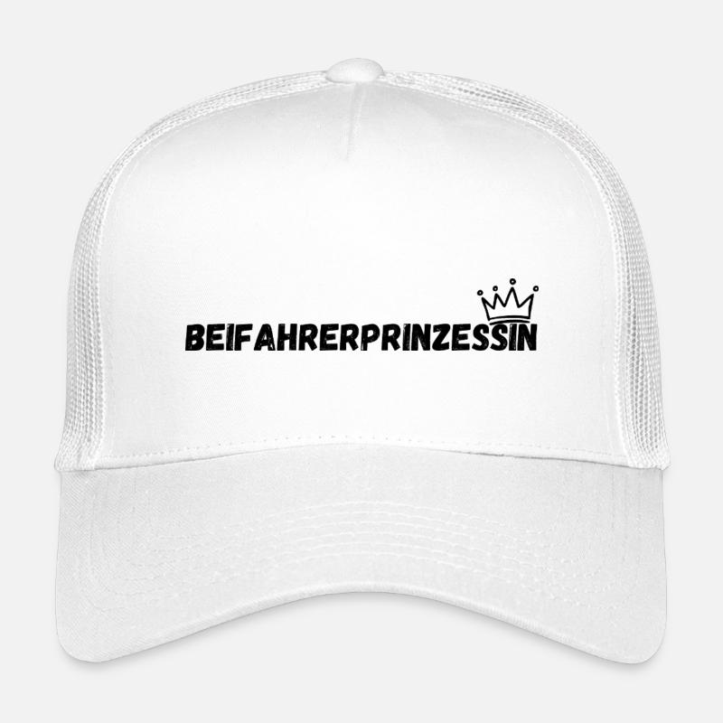 Beifahrerprinzessin - Kinder Trucker-Cap - Weiß