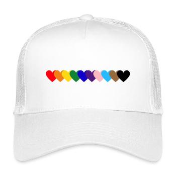 Regenbogen Herzen Pride - Kinder Trucker-Cap - Weiß - Vorne