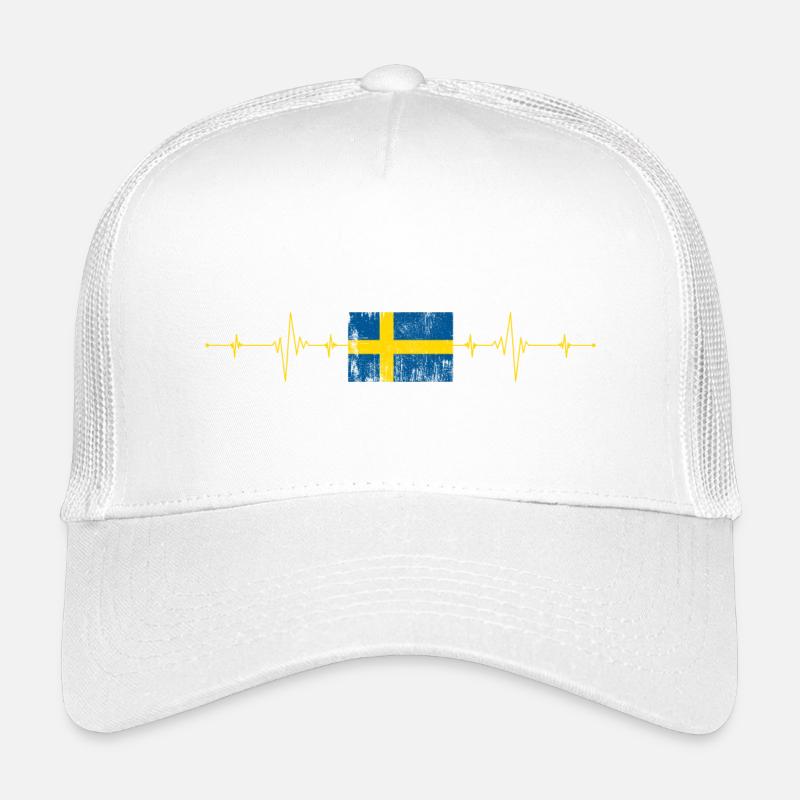 Drapeau de la Suède Heartbeat Casquette trucker enfant