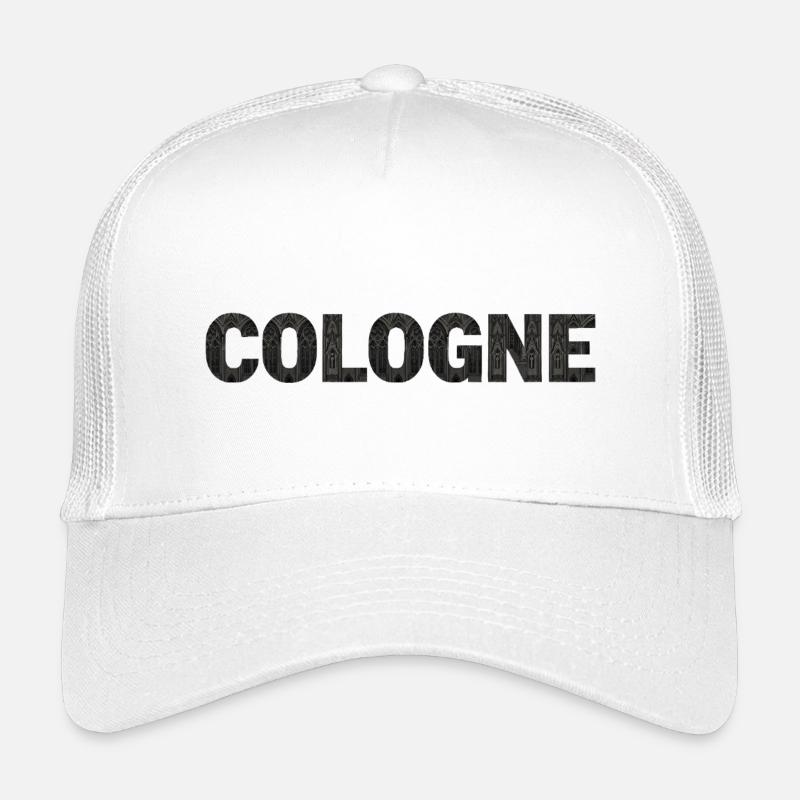 Cologne – Gotische Architektur im Schriftbild - Kinder Trucker-Cap - Weiß