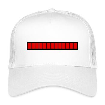 Barre de chargement rectangle Noir Rouge (100%) - Casquette trucker enfant - blanc - Devant