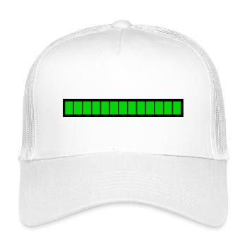Barre de chargement rectangle Noir Vert (100%) - Casquette trucker enfant - blanc - Devant