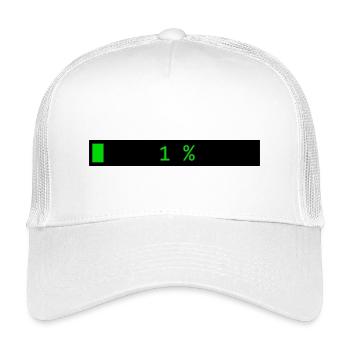 Barre de chargement rectangle Noir Vert 1% - Casquette trucker enfant - blanc - Devant