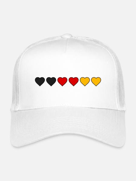 Deutschland Herzen - Kinder Trucker-Cap - Weiß