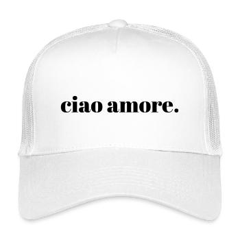 ciao amore | Italienisches Zitat Typografie Kunst - Kinder Trucker-Cap - Weiß - Vorne