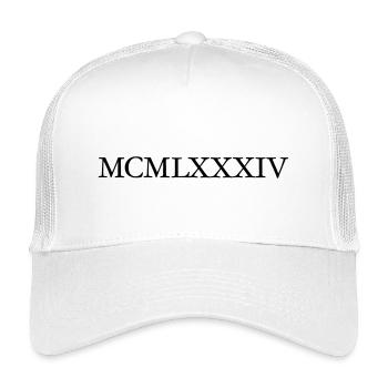 MCMLXXXIV (Schwarz) Jahrgang 1984 Geburtstag - Kinder Trucker-Cap - Weiß - Vorne