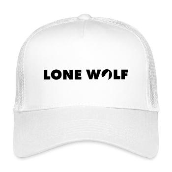 Wolf Lonewolf Schrifzug in schwarz - Kinder Trucker-Cap - Weiß - Vorne