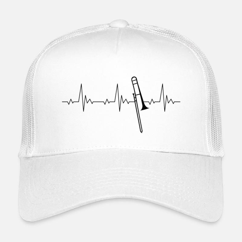 Posaune Heartbeat Frequenz Puls EKG - Kinder Trucker-Cap - Weiß