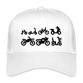 Evolution Motorcycle motorcycling motocross bike - Kids’ Trucker Cap - white - Front