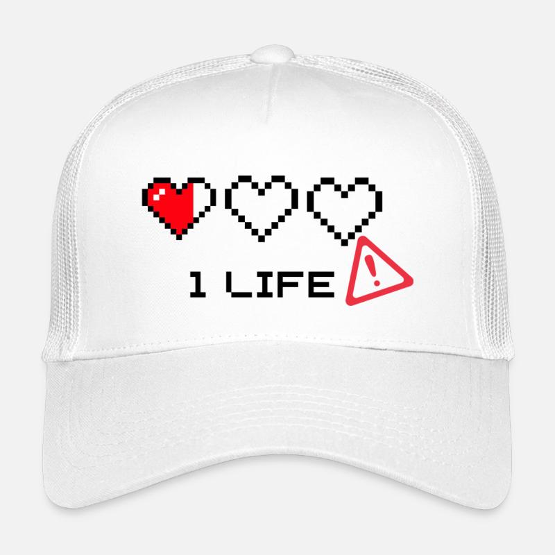 Pixelherz und Warnsymbol Duo Kinder Trucker-Cap