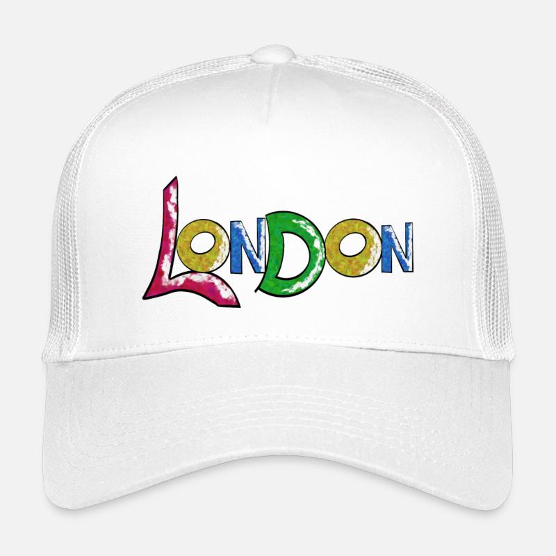 Vibrant London lettering in gradient - Kids’ Trucker Cap - white
