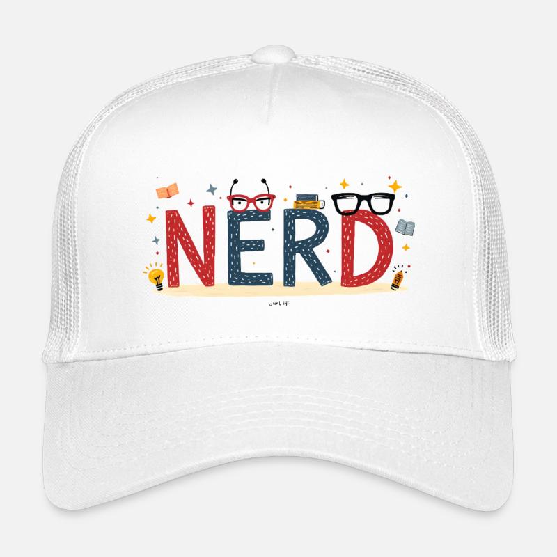Nerd mit Riesenbuchstaben und Brille Kinder Trucker-Cap