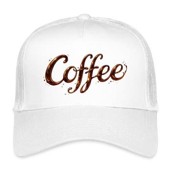 Coffee Schriftzug Kaffee Illustration - Kinder Trucker-Cap - Weiß - Vorne