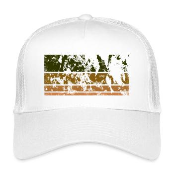 HIntergrund - Vintage Khaki - Kinder Trucker-Cap - Weiß - Vorne