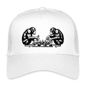 Affen spielen Schach-T-Shirt - Kinder Trucker-Cap - Weiß - Vorne