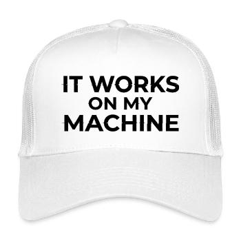 It Works on My Machine Developer Humor Design - Kids’ Trucker Cap - white - Front