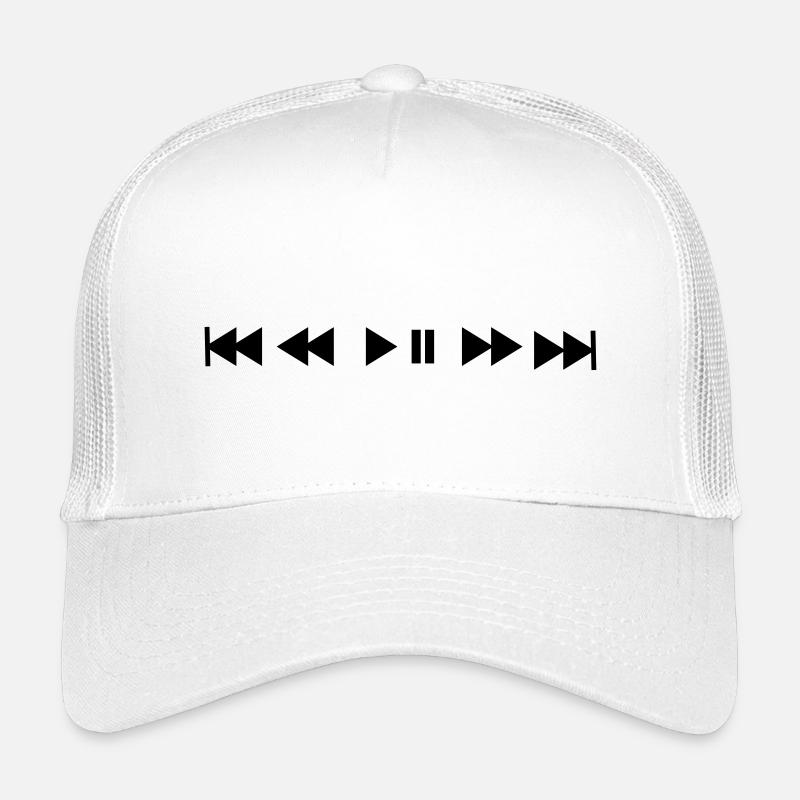 Musique Écouter Pause Sauter Pop Rock Rap Hip Hop - Casquette trucker enfant - blanc