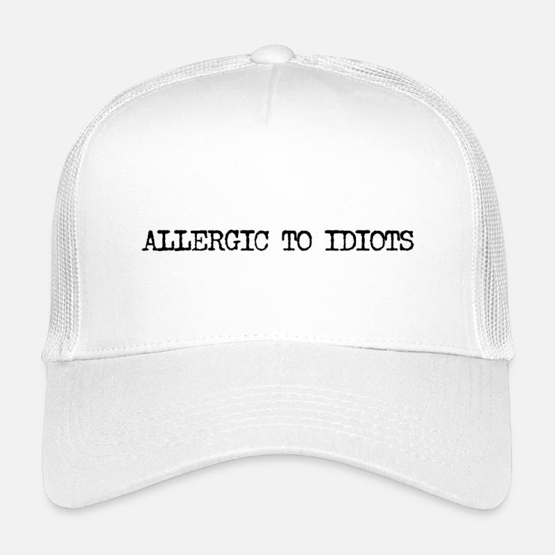 Allergic to Idiots Typografie Spruch - Kinder Trucker-Cap - Weiß