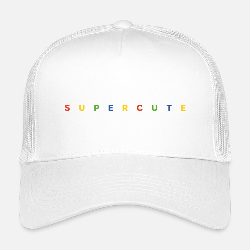 supercute Schriftzug mit bunten Buchstaben - Kinder Trucker-Cap - Weiß