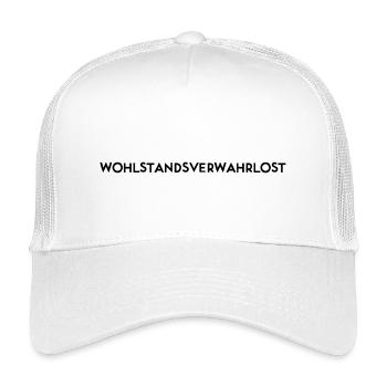 Wohlstandsverwahrlost Black by Falsches Design - Kinder Trucker-Cap - Weiß - Vorne