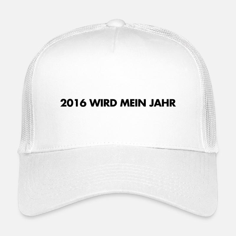 2016 wird mein Jahr -  Deutsche Memes - Kinder Trucker-Cap - Weiß