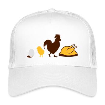 Egg,chick, rooster and chicken poultry Evolution - Kids’ Trucker Cap - white - Front