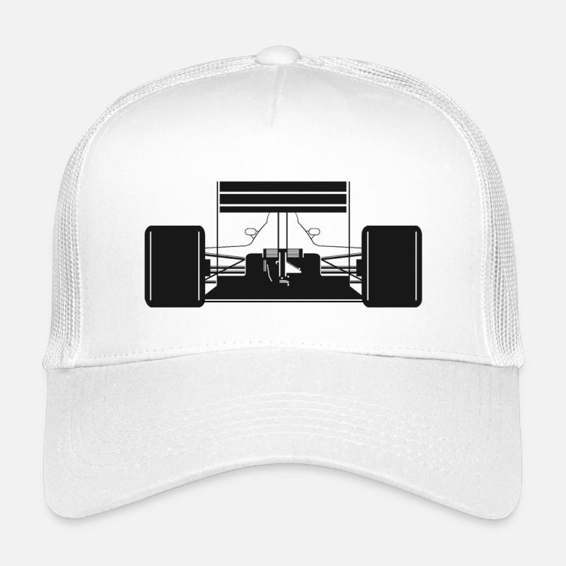 Voiture de formule arrière Voitures de course Symbole de course - Casquette trucker enfant - blanc