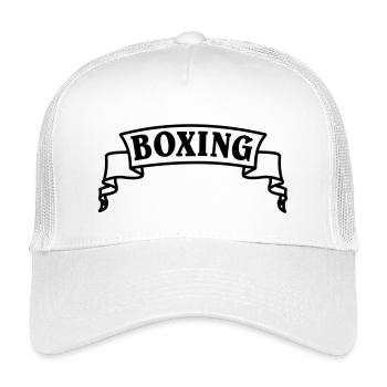 Boxen Boxtext in Wimpel oder Banner - Kinder Trucker-Cap - Weiß - Vorne