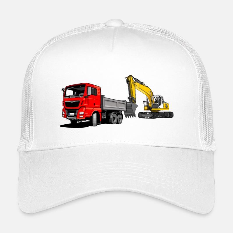 Lastauto mit Bagger Kinder Trucker-Cap