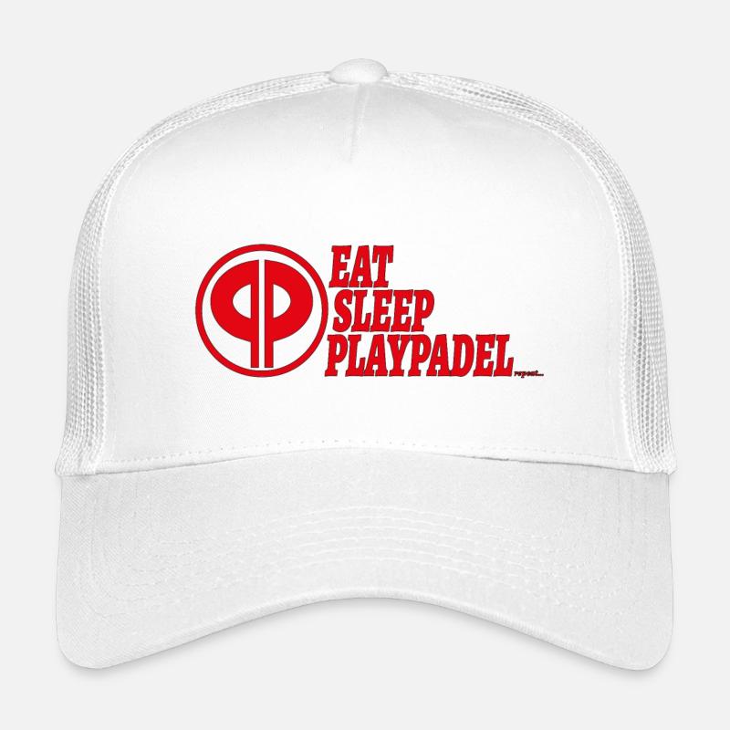 Essen, Schlaf, Spielen, Padel-Logo - Kinder Trucker-Cap - Weiß
