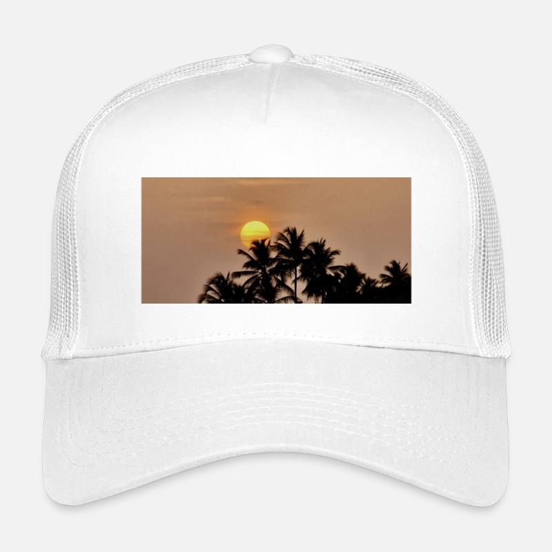 Silhouette Palm Trees au Coucher de Soleil Casquette trucker enfant