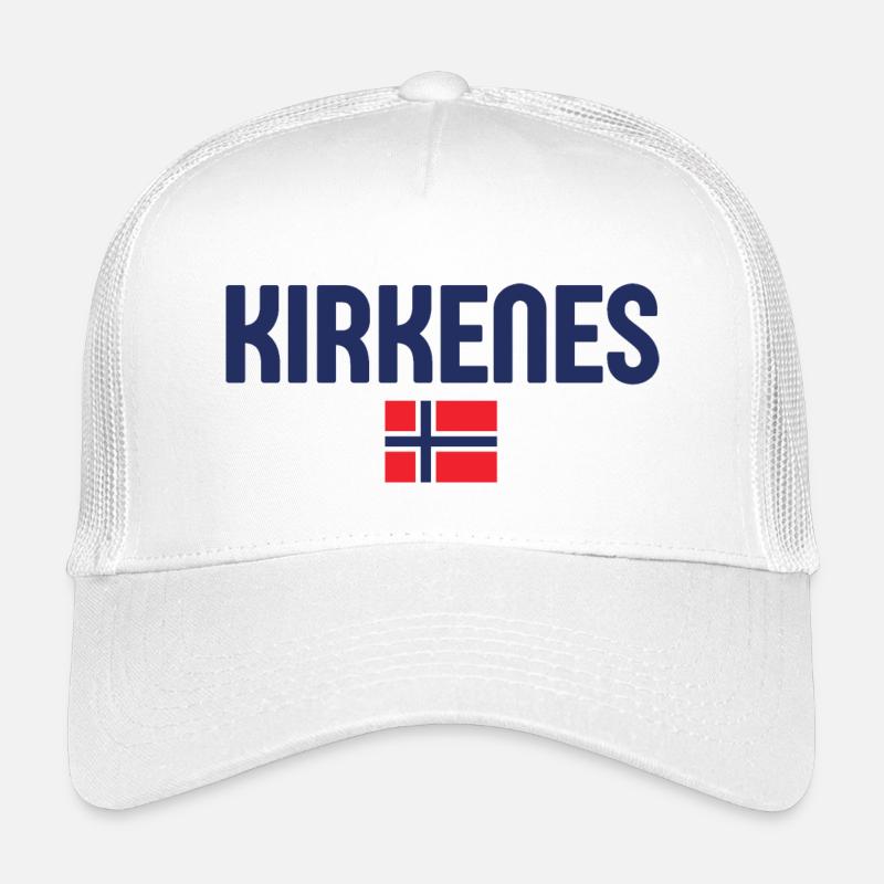 KIRKENES Norwegen Flagge - Kinder Trucker-Cap - Weiß