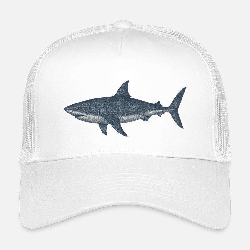 Tiefseehai Illustration - Kinder Trucker-Cap - Weiß