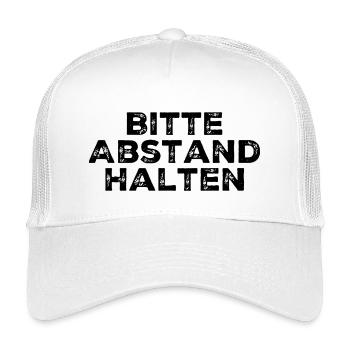 Bitte Abstand Halten Corona Krise Hinweis - Kinder Trucker-Cap - Weiß - Vorne