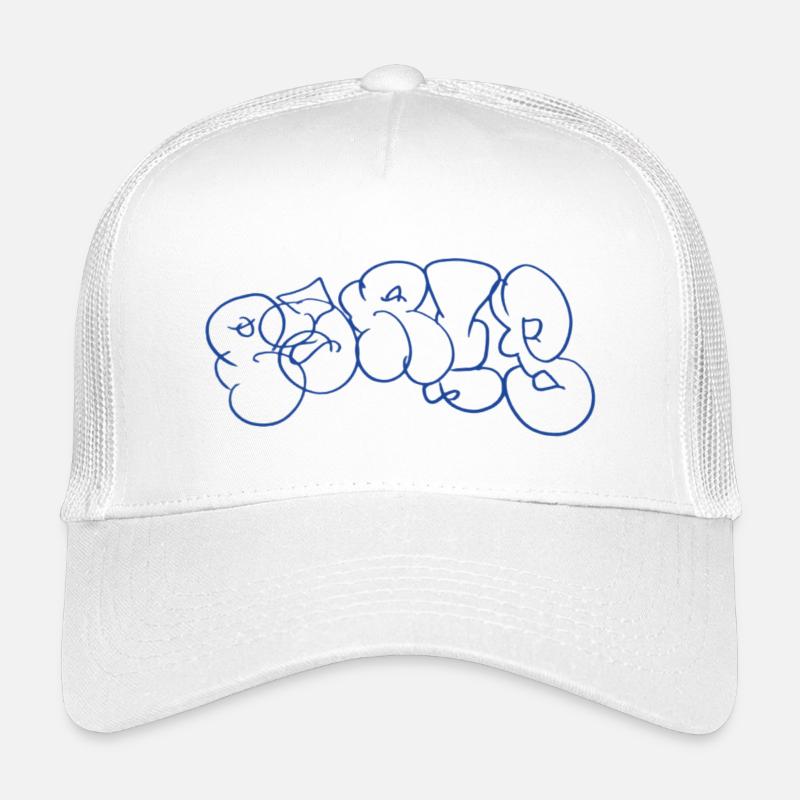 Lettrage graffiti bleu dans le style parisien Casquette trucker enfant