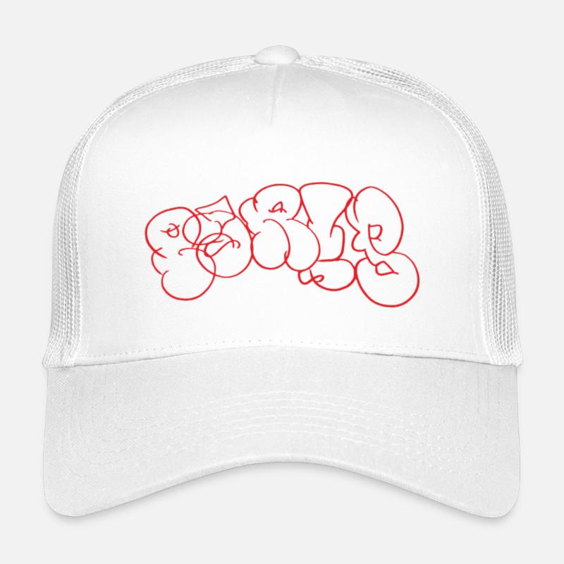 Roter Graffiti Bubble Paris Schriftzug Kinder Trucker-Cap