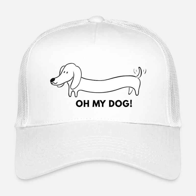 Langer Dackel Cartoon - Kinder Trucker-Cap - Weiß