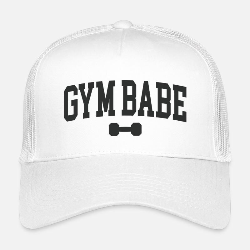 Gym Babe Hantel Typo-Design - Kinder Trucker-Cap - Weiß